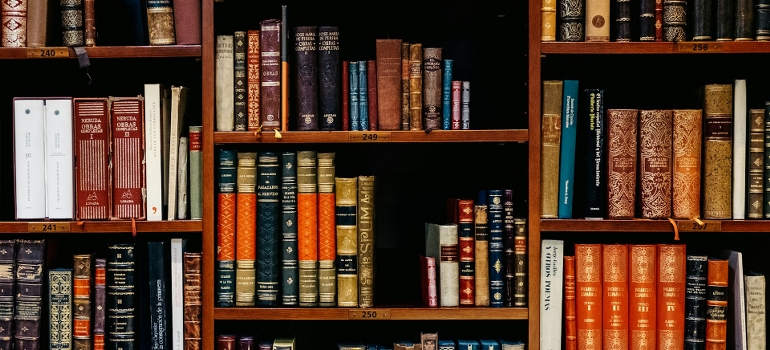 books on shelves