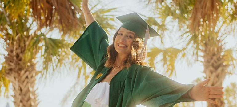 student happy after a move from Plantation to Davie